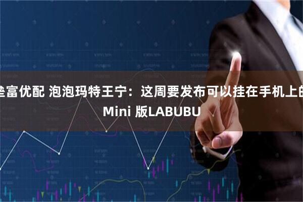 垒富优配 泡泡玛特王宁：这周要发布可以挂在手机上的Mini 版LABUBU