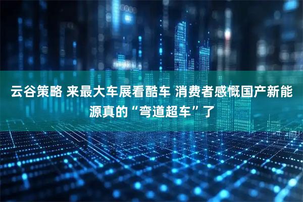 云谷策略 来最大车展看酷车 消费者感慨国产新能源真的“弯道超车”了